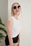 Women's Burgundy White Halter Neck 2-Piece Crop Blouse - 4
