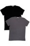 Men's Slim Fit Narrow Cut Crew Neck Short Sleeve Cotton T-Shirt Pack of 2 Black Gray