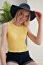Women's Red Yellow Halter Neck 2-Piece Crop Blouse - 3