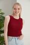 Women's Burgundy Black Halter Neck 2-Piece Crop Blouse - 2