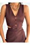 Women's Striped Skirt and Vest Top and Bottom Set - 3