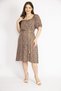Women's Blue Large Size Collar and Sleeve Rubber Detailed Woven Viscose Fabric Dress 65n36292 - 5