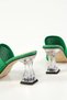 Women's Green Daily Comfortable Transparent Heeled Knitwear Stylish Evening Dress Slippers - 5