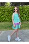 Girl's Layered Blouse and Colorful Pleated Skirt Crepe Fabric Children's Outfit - 5