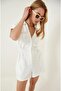 Women's White Viscose Jumpsuit with Shorts