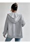 Unisex 2ip Knitted Fabric Hooded Oversize Heart Printed Cardigan - 2