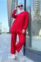 Fernur Red 516 Model Frilly Double Set - 3