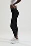 Women's Black Ribbed High Waist Interlock Knitted Tights - 5
