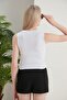 Women's Burgundy White Halter Neck 2-Piece Crop Blouse - 6