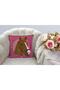 Throw Pillow Pink Brown Color Horse And Stirrup Themed Pillow49 - 2
