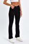 Black Flare Jeans Fadeless Denim Trousers Power Lycra High Waist