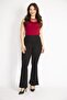 Women's Black Large Size Wide Leg Leggings 65n36365 - 2