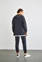 Text Hooded Basic Oversize Anthracite Bottom Top Tracksuit Set - 6