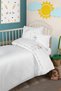 100% Cotton Satin 4 Piece Embroidered Doll | Children's Single Duvet Cover Set | Linens set
