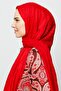 Red Pleated Bamboo Shawl - 4