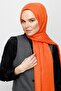 Orange Zigzag Pattern Cotton Jacquard Shawl - 5