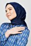 وشاح من الخيزران مطوي باللون الأزرق الداكن - 5