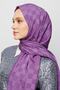 Lavender Checkerboard Pattern Silky Jacquard Shawl - 6