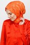 Orange Checkerboard Pattern Silky Jacquard Shawl - 6