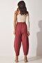 Women's Dried Rose Linen Shalwar Trousers CI00036 - 5