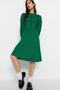 Yeşil Mini Triko Dantelli Elbise TWOAW22EL0011 - 6