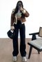 Nasus Black High Waist Lycra Palazzo Loose Jeans (super High)