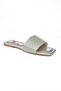 P820038614 Silver Thick Banded Women's Slippers with Glitter Detail - 8