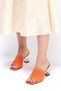 Women's Orange Daily Comfortable Transparent Heeled Knitwear Evening Dress Slippers