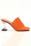 Women's Orange Daily Comfortable Transparent Heeled Knitwear Evening Dress Slippers - 4