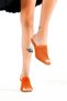 Women's Orange Daily Comfortable Transparent Heeled Knitwear Evening Dress Slippers - 6