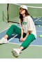 Plus Size Women's Brooklyn Printed Green Tracksuit T-shirt Summer Suit - 3