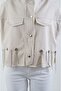 Beige Chain Detailed Jacket - 3