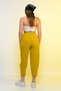 New Season Summer Elastic Waist Slim Trousers High Waist Women's Mustard Color Casual Trousers - 4