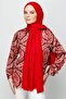 Red Pleated Bamboo Shawl