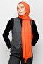 Orange Zigzag Pattern Cotton Jacquard Shawl - 3