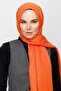 Orange Zigzag Pattern Cotton Jacquard Shawl - 4