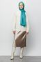 Mint Green Zigzag Pattern Cotton Jacquard Shawl - 2