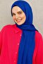 شال جاكار قطني بنمط مثلث أزرق من ساكس - 6