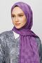 Lavender Checkerboard Pattern Silky Jacquard Shawl
