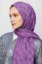 Lavender Checkerboard Pattern Silky Jacquard Shawl - 5