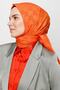 Orange Checkerboard Pattern Silky Jacquard Shawl - 8