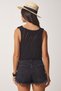 Women's Black Strappy Openwork Crop Knitwear Blouse NS00392 - 3