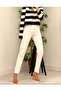 High Waist Narrow Leg Cotton Jeans - Mom Slim Jeans - 2