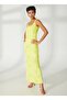 Square Neck Pattern Green Long Women Dress Mable - 2