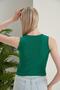 Women's Green Yellow Halter Neck Ribbed 2-Pack Crop Blouse - 7