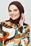 وشاح مطوي باللون البني المر - 2