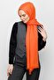 Orange Zigzag Pattern Cotton Jacquard Shawl - 2