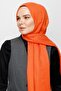 Orange Zigzag Pattern Cotton Jacquard Shawl - 7
