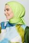 وشاح مطوي باللون الأخضر الفستقي - 2