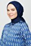 وشاح من الخيزران مطوي باللون الأزرق الداكن